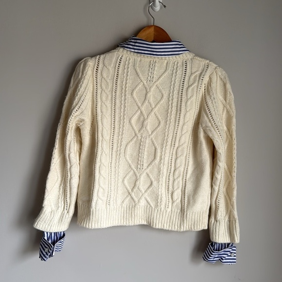 NEW Veronica Beard Surrey Cable Knit Pullover Sweater Cream - Picture 4 of 17